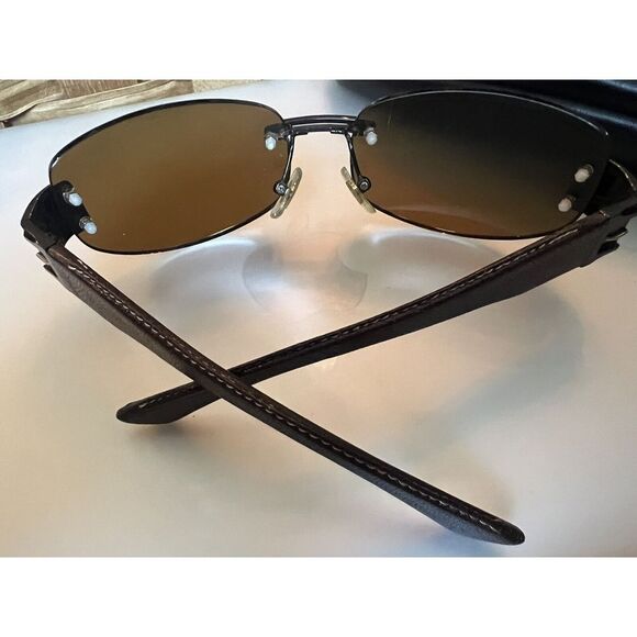 Authentic Kieselstein-Cord Black & Gold Alligator Sunglasses Leather Ear‎ frames - Picture 7 of 11